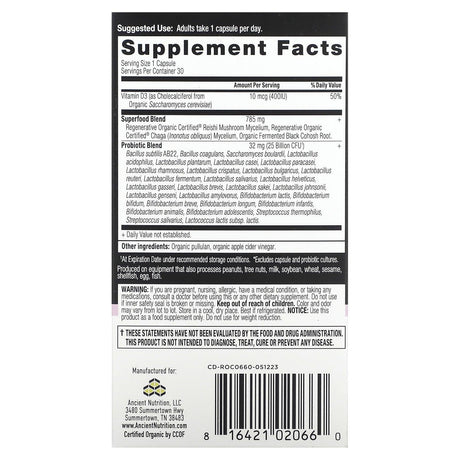 Dr. Axe / Ancient Nutrition, Women's 50+ Once Daily Probiotics, 25 Billion CFU, 30 Capsules - Supply Center USA