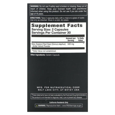 Action Labs, For Men, Buck Power, Deer Antler Velvet, 60 Capsules - Supply Center USA