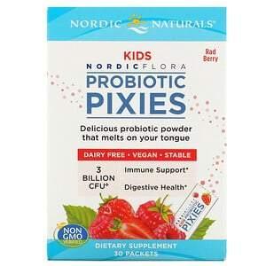 Nordic Naturals, Nordic Flora Kids, Probiotic Pixies, Rad Berry, 3 Billion CFU, 30 Packets - Supply Center USA