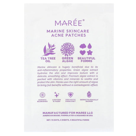 Maree, Marine Skincare Acne Patches, 72 Dots - Supply Center USA