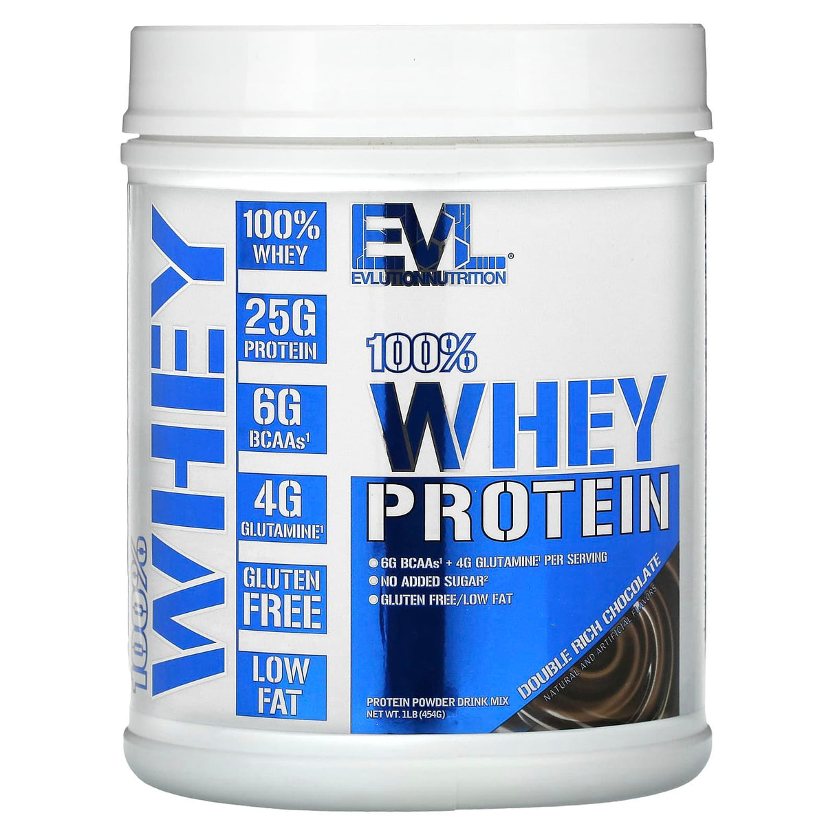 EVLution Nutrition, 100% Whey Protein, Double Rich Chocolate, 1 lb (454 g) - Supply Center USA