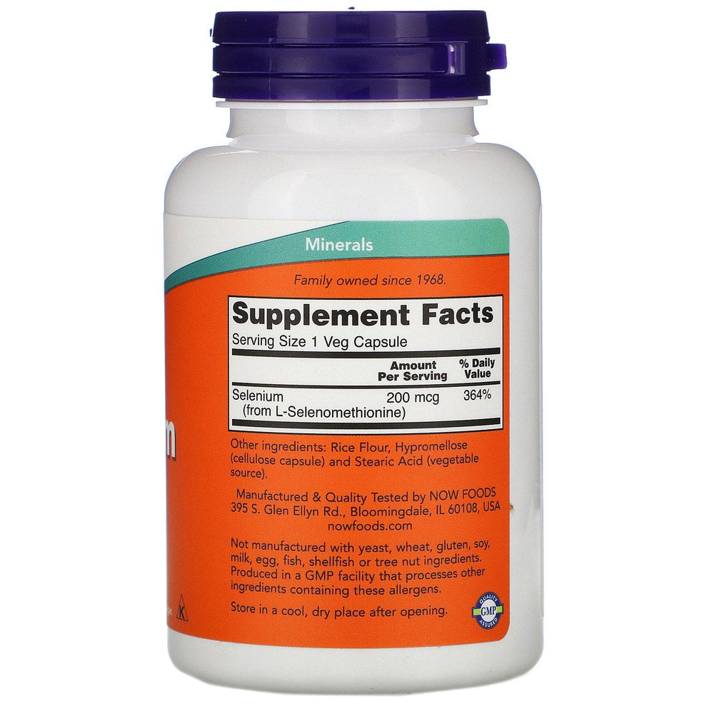 Now Foods, Selenium, 200 mcg, 180 Veg Capsules - HealthCentralUSA