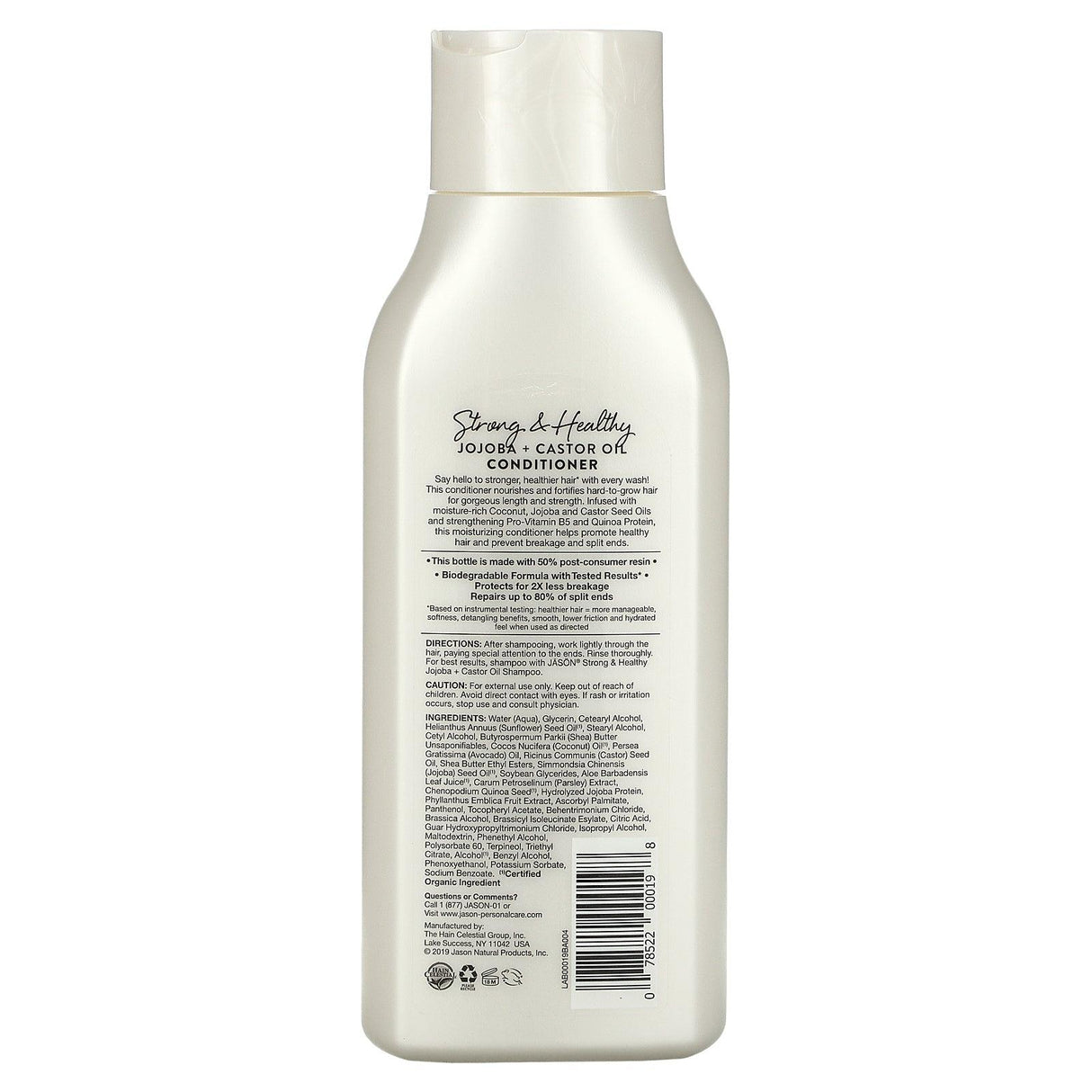 Jason Natural, Jojoba + Castor Oil Conditioner, 16 oz (454 g) - Supply Center USA