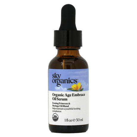 Sky Organics, Organic Age Embrace Oil Serum, Evening Primrose & Moringa Oil Blend, 1 fl oz (30 ml) - Supply Center USA