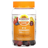 Sundown Naturals, B12 Gummies, Raspberry, Mixed Berry & Orange , 250 mcg, 150 Gummies - Supply Center USA