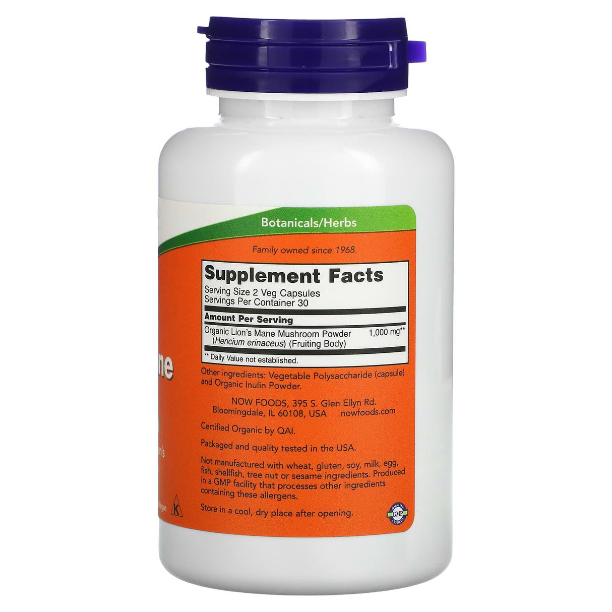 NOW Foods, Lion's Mane, 500 mg, 60 Veg Capsules - Supply Center USA