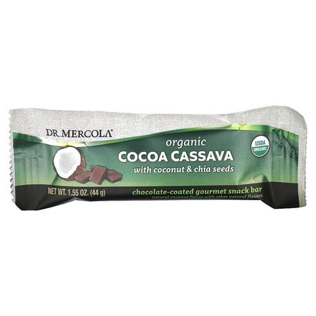 Dr. Mercola, Organic Cocoa Cassava with Coconut & Chia Seeds, 12 Bars, 1.55 oz (44 g) Each - Supply Center USA