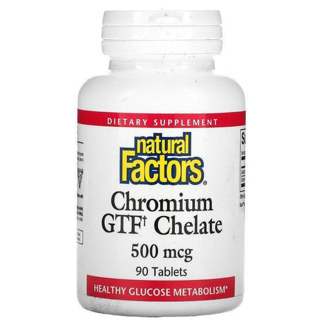 Natural Factors, Chromium GTF Chelate, 500 mcg, 90 Tablets - Supply Center USA