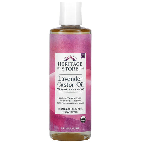 Heritage Store, Lavender Castor Oil, 8 fl oz (237 ml) - Supply Center USA