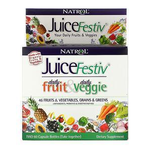 Natrol, JuiceFestiv, 2 Bottles, 60 Capsules Each - Supply Center USA