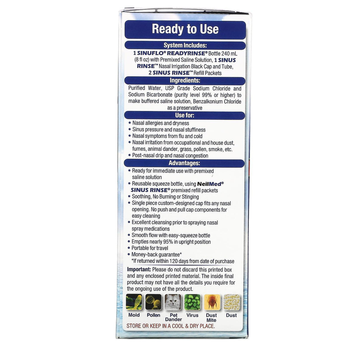 NeilMed, SinuFlo ReadyRinse, Premixed Nasal Wash, 2 Piece Kit - Supply Center USA