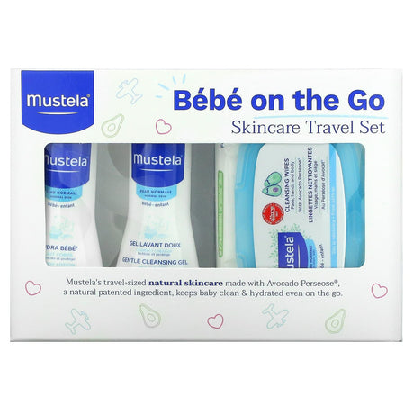 Mustela, Bebe On The Go, Skincare Travel Set, 3 Piece Set - Supply Center USA