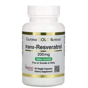 California Gold Nutrition, Trans-Resveratrol, Italian Sourced, 200 mg, 60 Veggie Capsules - Supply Center USA