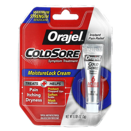 Orajel, Moisturelock Cold Sore Symptom Treatment, 0.105 oz (3 g) - Supply Center USA