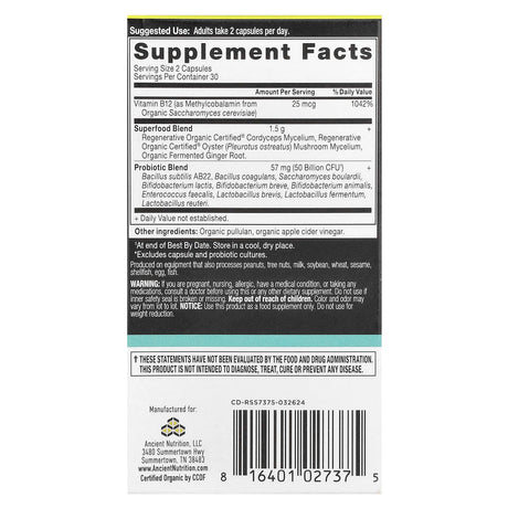 Ancient Nutrition, Metabolism Support Probiotics, 60 Capsules - Supply Center USA