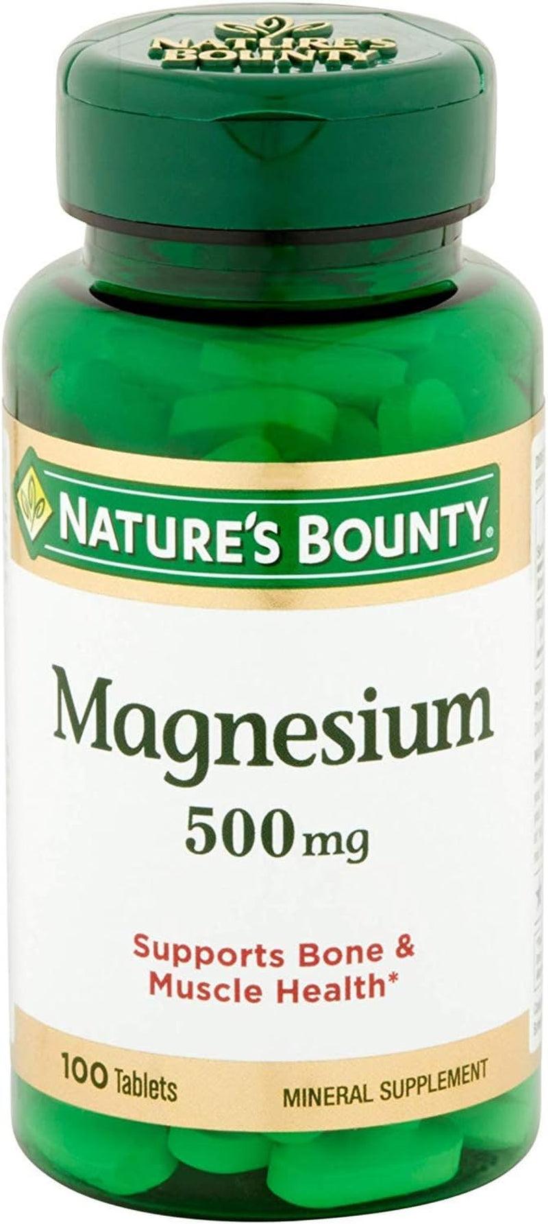 Nature'S Bounty Magnesium, Bone and Muscle Health, Whole Body Support, Tablets, 500 Mg, 200 Ct - Supply Center USA