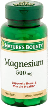 Nature'S Bounty Magnesium, Bone and Muscle Health, Whole Body Support, Tablets, 500 Mg, 200 Ct - Supply Center USA