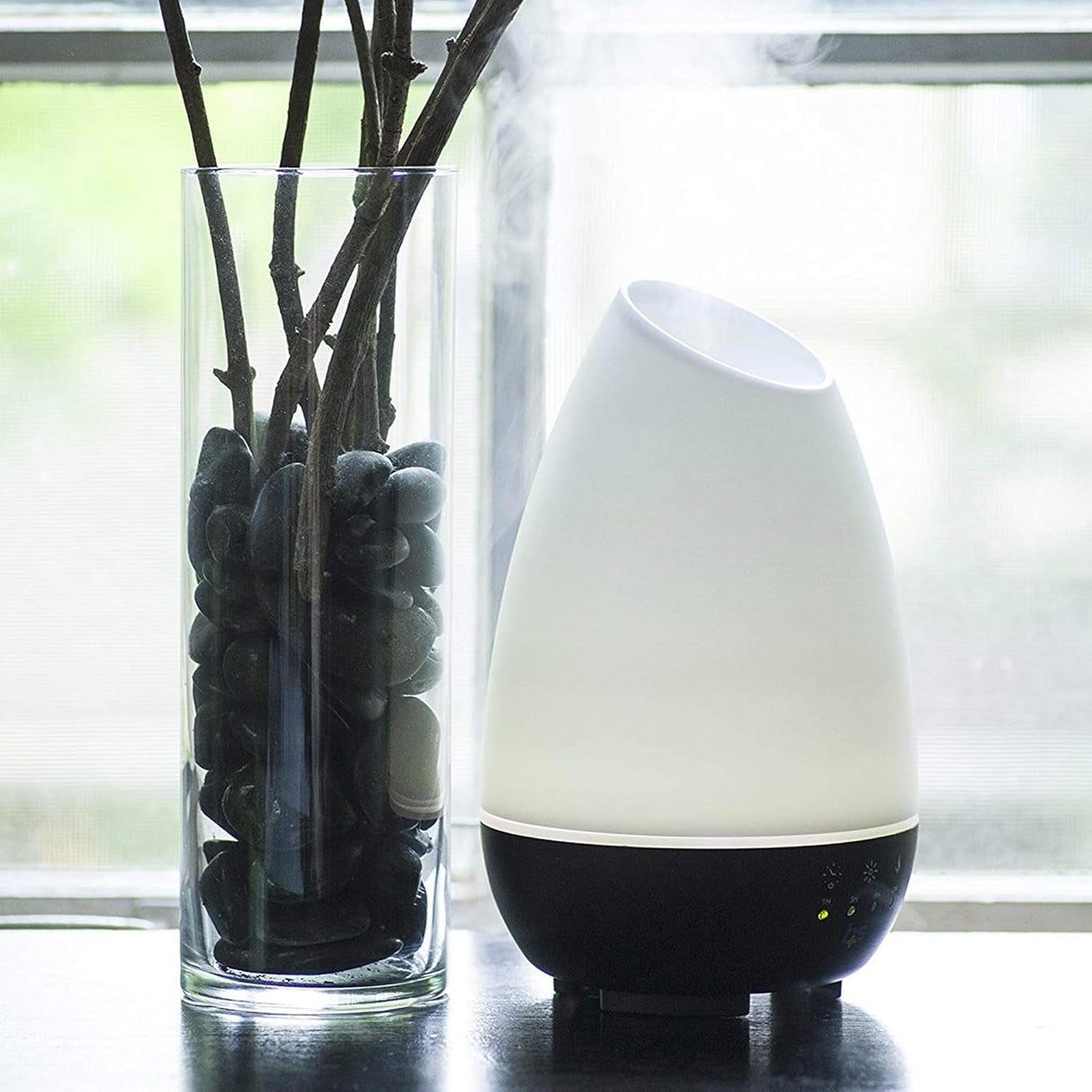 Healthsmart Essential Oil Diffuser, Cool Mist Humidifier and Aromatherapy Diffuser, FSA HSA Eligible with 500ML Tank for Large Rooms, Adjustable Timer, Mist Mode and 7 LED Light Colors, White
