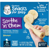 Gerber, Snacks for Baby, Soothe 'N' Chew, Teething Sticks, 6+ Months, Banana, 6 Individually Wrapped Sticks, 0.53 oz (15 g) Each - Supply Center USA