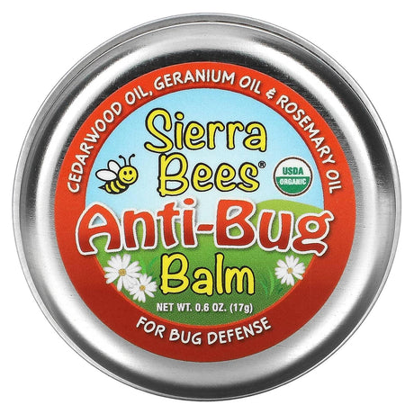 Sierra Bees, Anti-Bug Balm, Cedarwood, Geranium & Rosemary Oil, 0.6 oz (17 g) - Supply Center USA