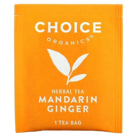 Choice Organic Teas, Herbal Tea, Mandarin Ginger, Caffeine Free, 16 Tea Bags, 1.02 oz (29 g) - Supply Center USA