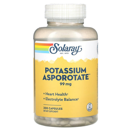 Solaray, Potassium Asporotate, 99 mg, 200 Capsules - Supply Center USA