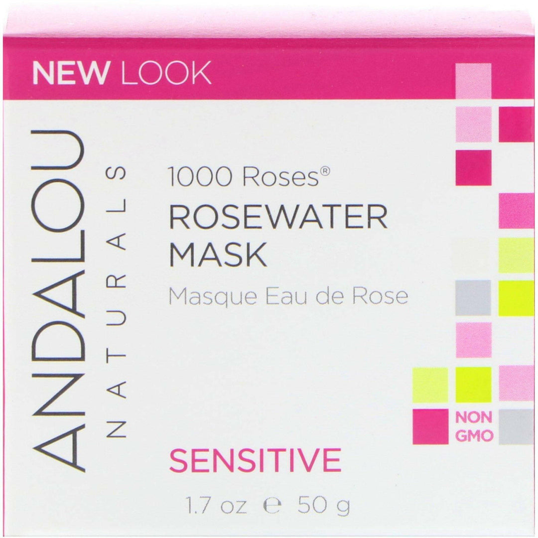 Andalou Naturals, 1000 Roses, Rosewater Beauty Mask, Sensitive, 1.7 oz (50 g) - HealthCentralUSA