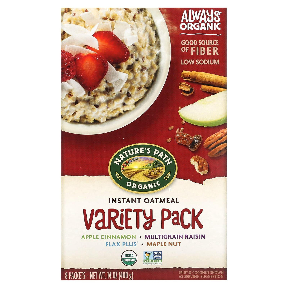 Nature's Path, Organic Instant Oatmeal, Homestyle, 8 Packets, 11.3 oz (320 g) - Supply Center USA