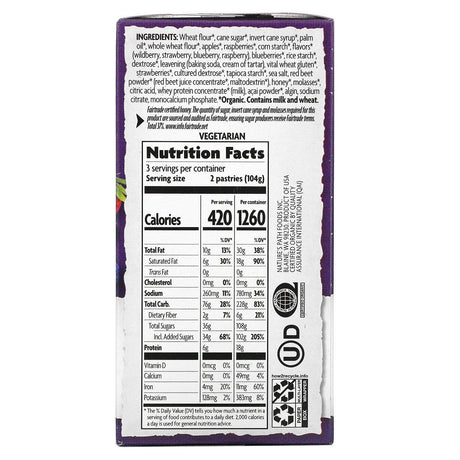 Nature's Path, Organic Toaster Pastries, Frosted Wildberry Acai, 6 Pastries, 52 g Each - Supply Center USA