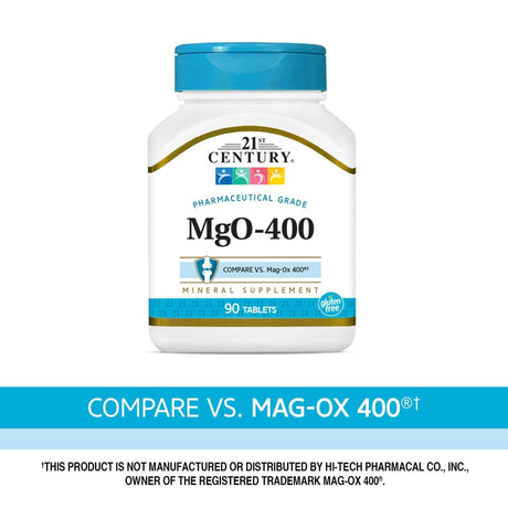 21st Century, MgO-400, 90 Tablets - Supply Center USA