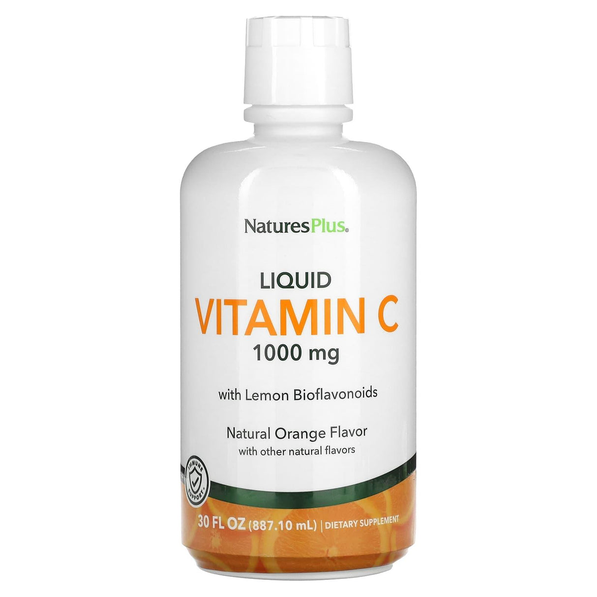 NaturesPlus, Liquid Vitamin C, Natural Orange, 1,000 mg, 30 fl oz (887.10 ml) - Supply Center USA