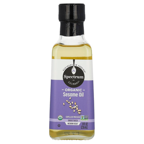 Spectrum Culinary, Organic Sesame Oil, Unrefined , 8 fl oz (236 ml) - Supply Center USA