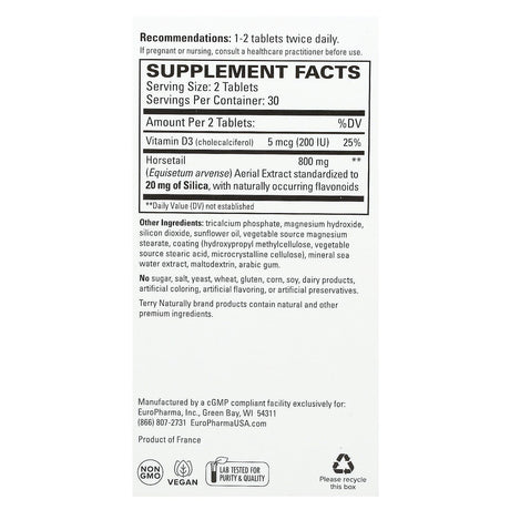 Terry Naturally, Silica-20, 60 Tablets - Supply Center USA