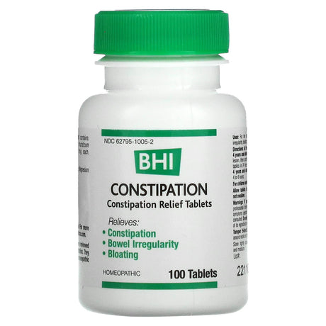 MediNatura, BHI, Constipation Relief, 100 Tablets - Supply Center USA