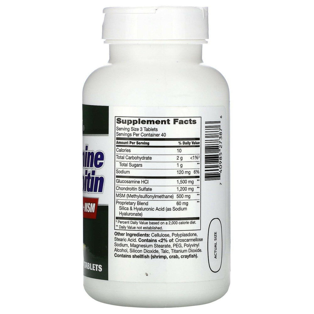 21st Century, Glucosamine & Chondroitin Plus Hyaluronic Acid + MSM, 120 Tablets - HealthCentralUSA