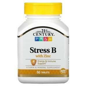 21st Century, Stress B with Zinc, 66 Tablets - Supply Center USA