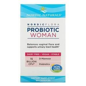 Nordic Naturals, Nordic Flora Probiotic, Woman, 15 Billion CFU, 60 Capsules - Supply Center USA