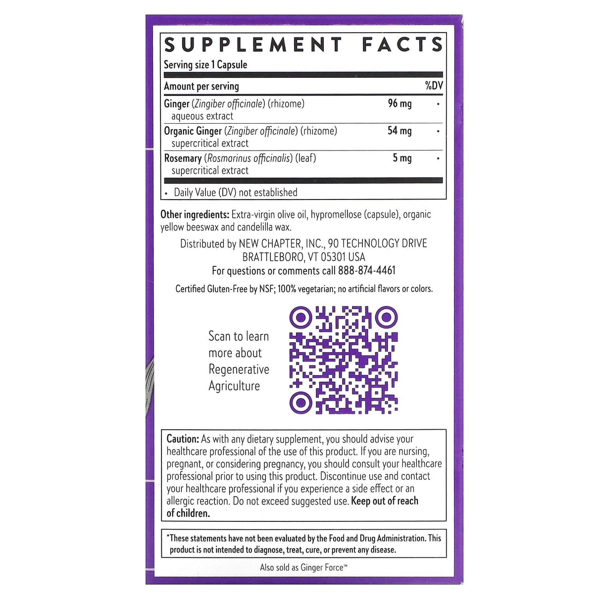 New Chapter, Concentrated Superfood Ginger, 30 Vegetarian Capsules - Supply Center USA