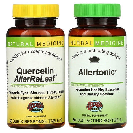 Herbs Etc., Allergy ReLeaf System, 2 Bottles, 60 Softgels/60 Tablets - Supply Center USA