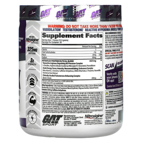 GAT, Sport, NITRAFLEX, Grape, 10.9 oz (309 g) - Supply Center USA