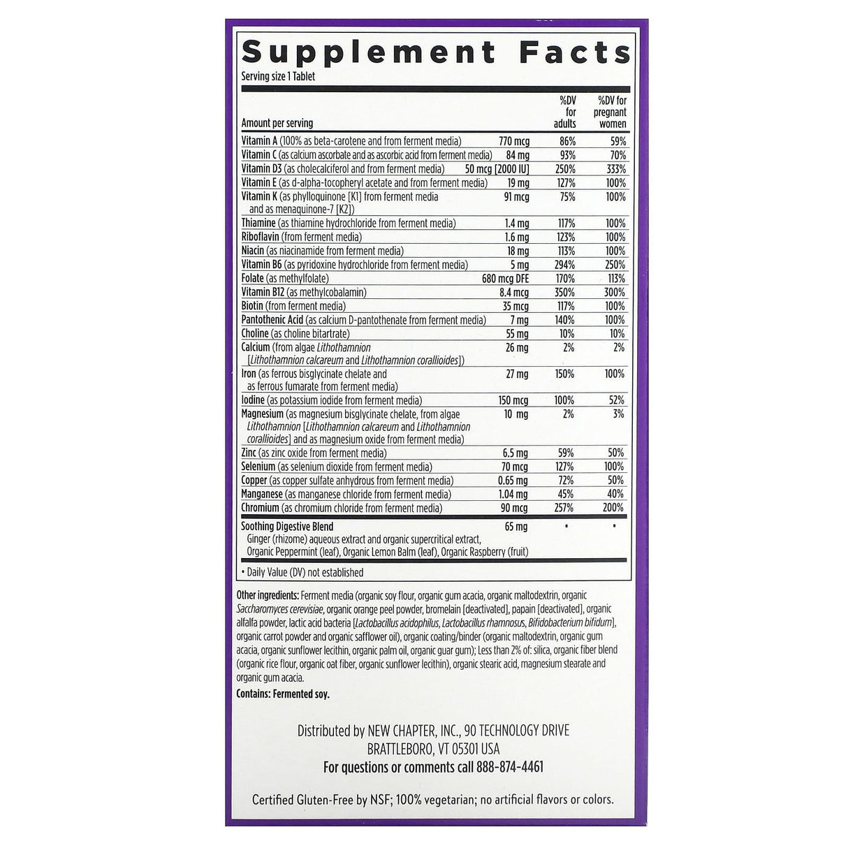 New Chapter, One Daily Prenatal Multivitamin 35+, 90 Vegetarian Tablets - Supply Center USA