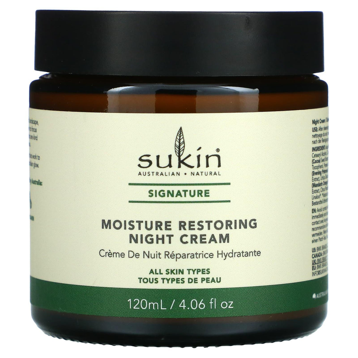 Sukin, Moisture Restoring Night Cream, 4.06 fl oz (120 ml) - Supply Center USA