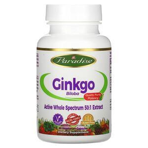 Paradise Herbs, Ginkgo Biloba, 60 Vegetarian Capsules - Supply Center USA