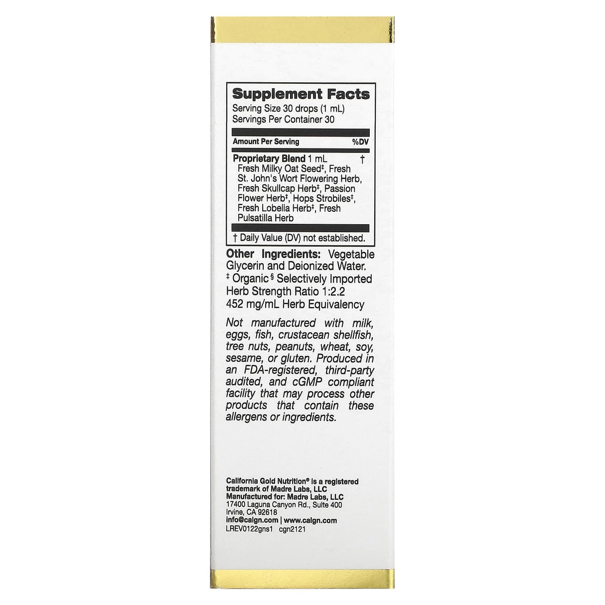 California Gold Nutrition, Goodnight Sleep, 1 fl oz (30 ml) - Supply Center USA