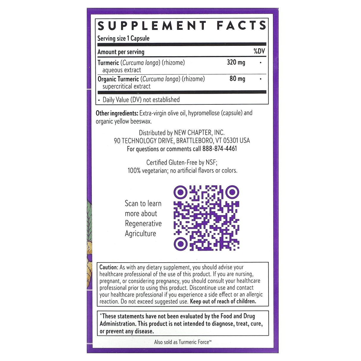 New Chapter, Concentrated Superfood Turmeric , 30 Vegetarian Capsules - Supply Center USA