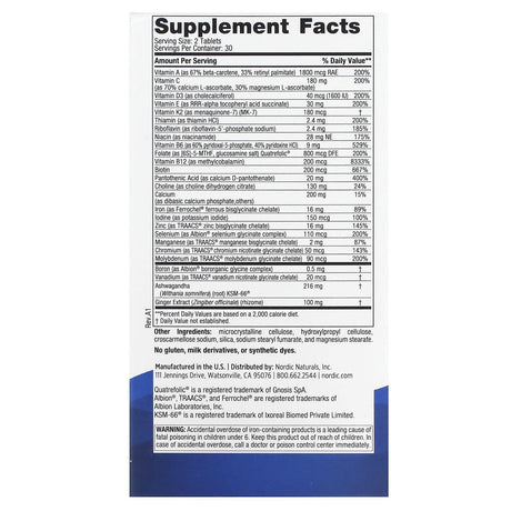 Nordic Naturals, Women's Multivitamin, Extra Strength, 60 Tablets - Supply Center USA