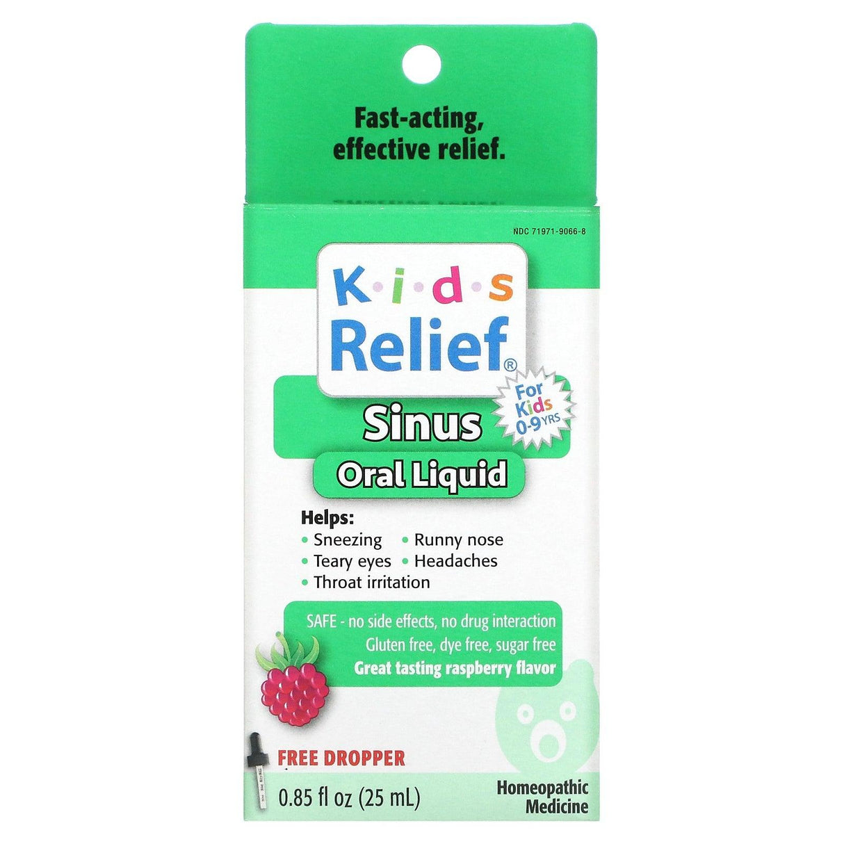 Homeolab USA, Kids Relief, Sinus Oral Liquid, For Kids 0-9 Yrs, Raspberry , 0.85 fl oz (25 ml) - Supply Center USA