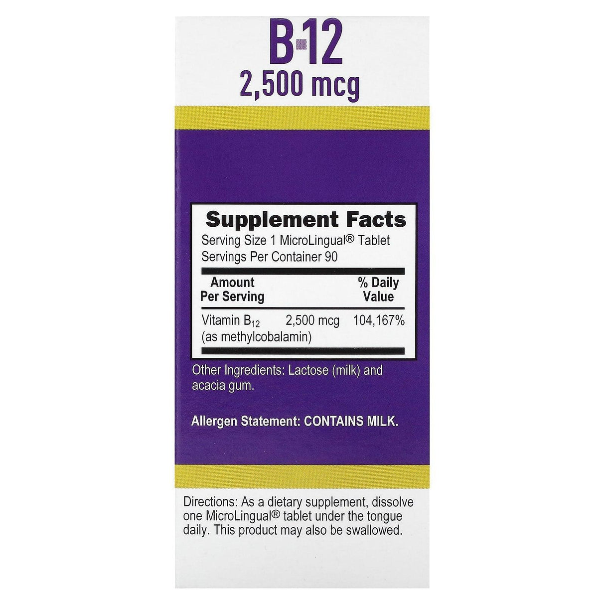 Superior Source, Methylcobalamin B-12, 2,500 mcg, 90 Instant Dissolve Tablets - Supply Center USA