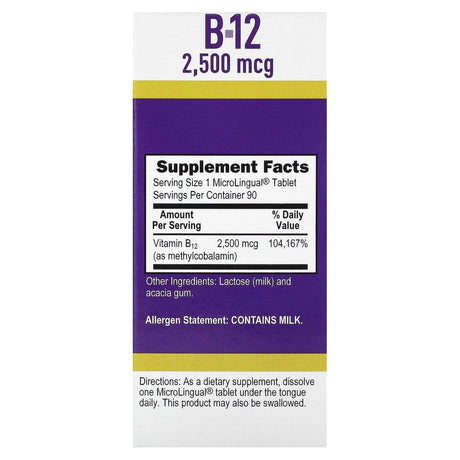 Superior Source, Methylcobalamin B-12, 2,500 mcg, 90 Instant Dissolve Tablets - Supply Center USA