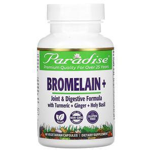 Paradise Herbs, Bromelain+, 60 Vegetarian Capsules - Supply Center USA